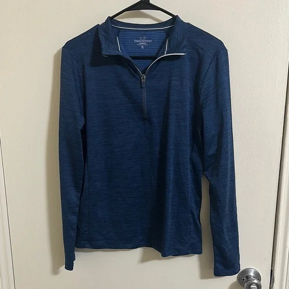 EUC Vineyard Vines Boys Navy Performance Sankaty Quarter Zip XL (18) - Picture 1 of 5